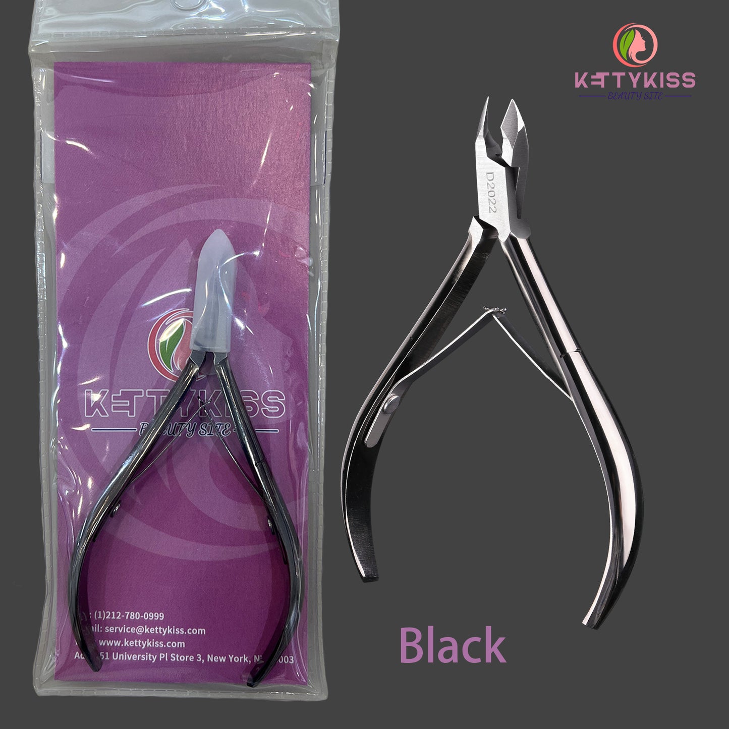 Kettykiss Sliver Gold Black Scissors Cuticle Nippers