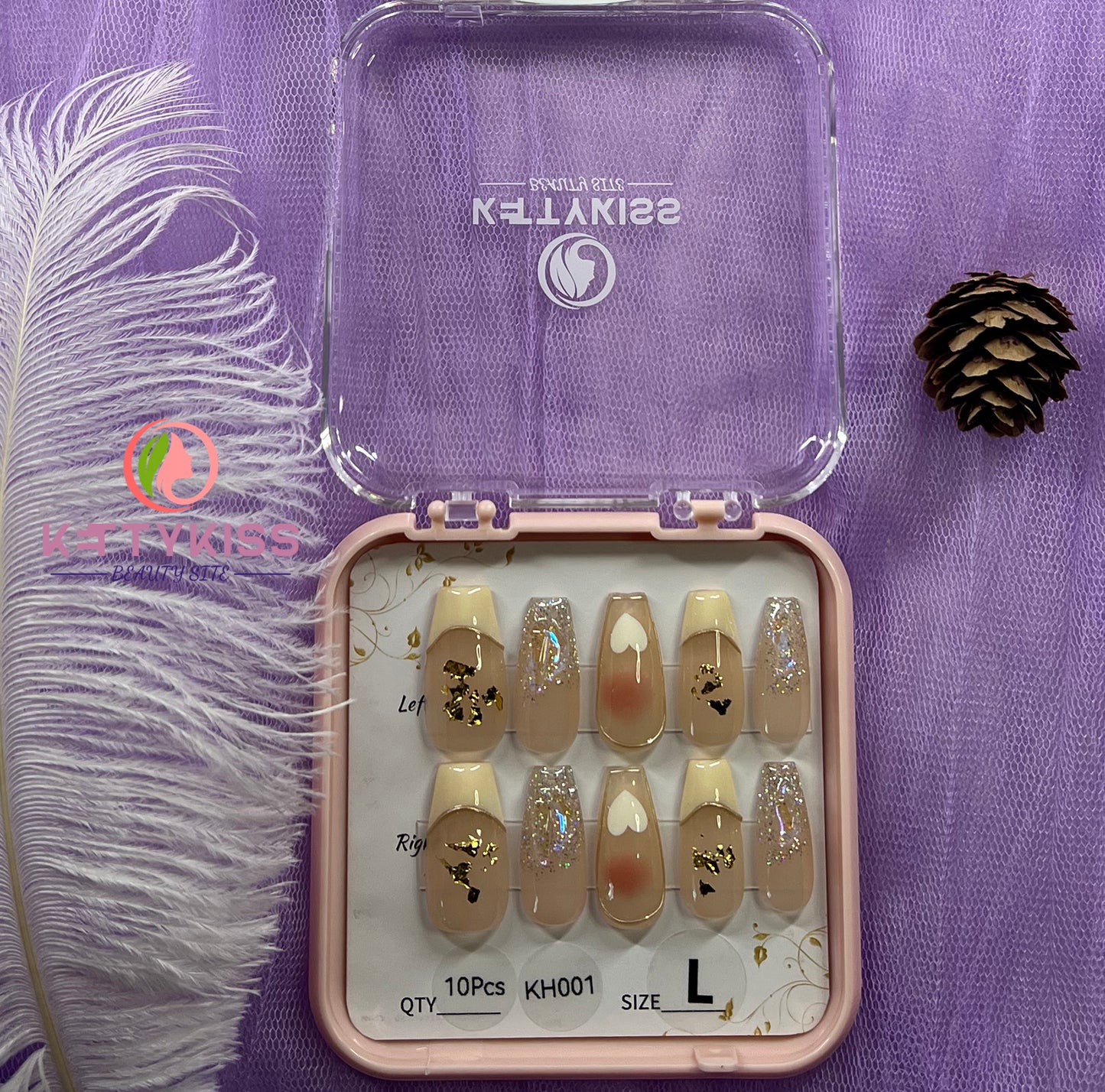 100% Handmade Kettykiss 10-Pcs KH001-030 Short Long Coffin Square