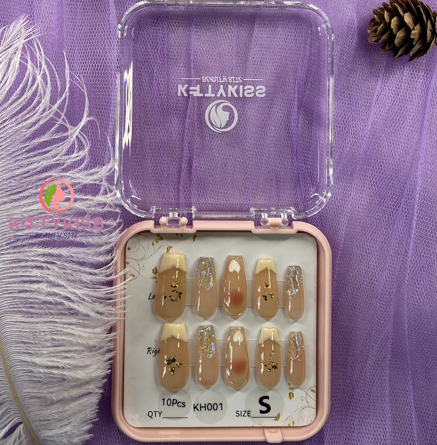 100% Handmade Kettykiss 10-Pcs KH001-030 Short Long Coffin Square