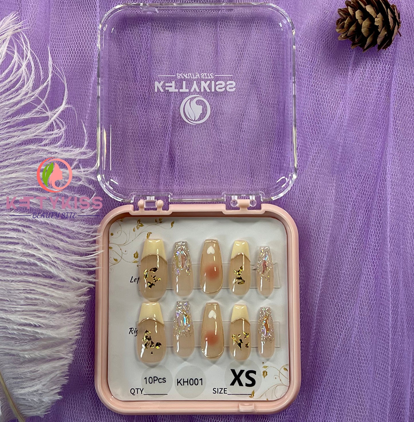 100% Handmade Kettykiss 10-Pcs KH001-030 Short Long Coffin Square