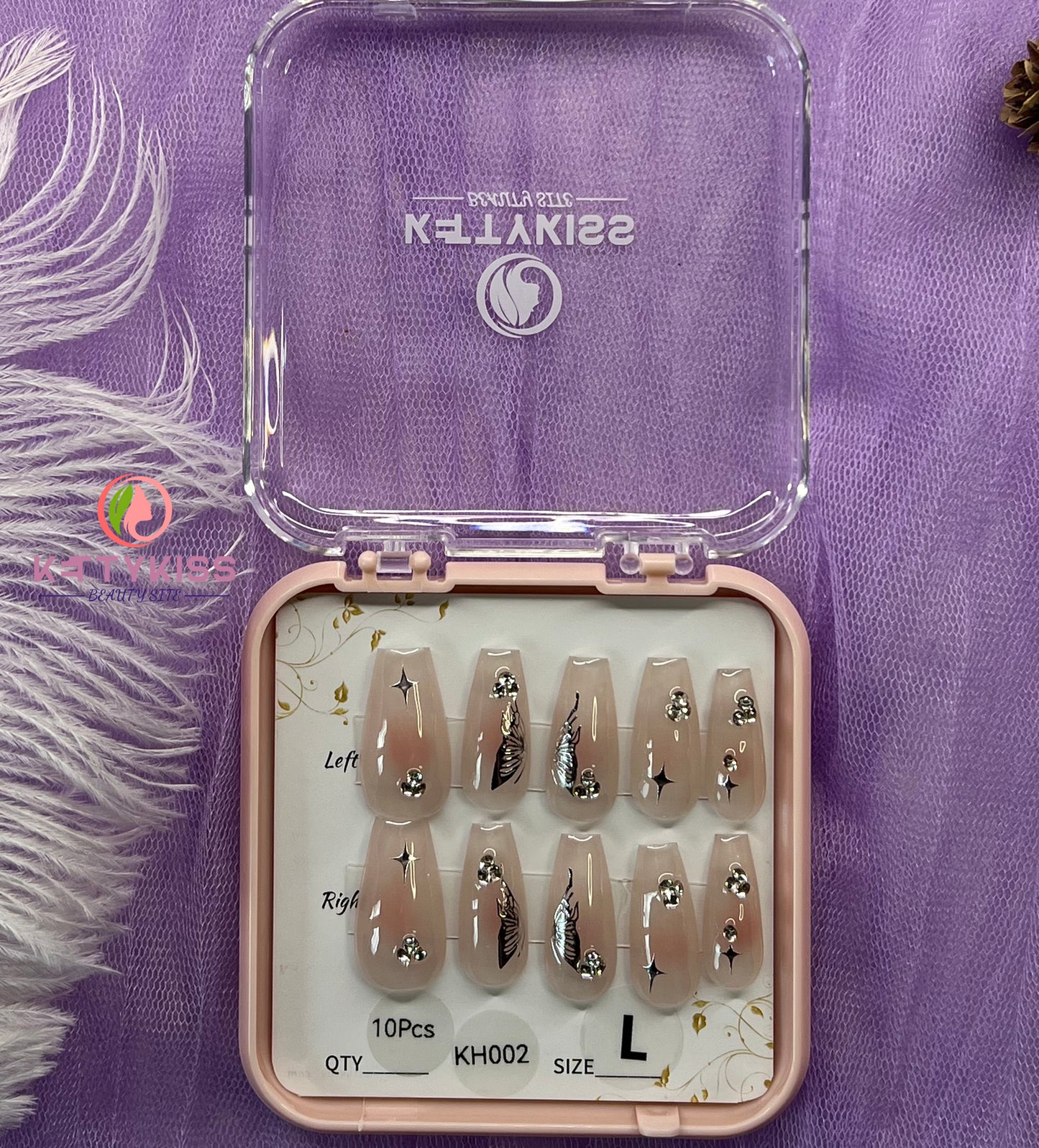 100% Handmade Kettykiss 10-Pcs KH001-030 Short Long Coffin Square