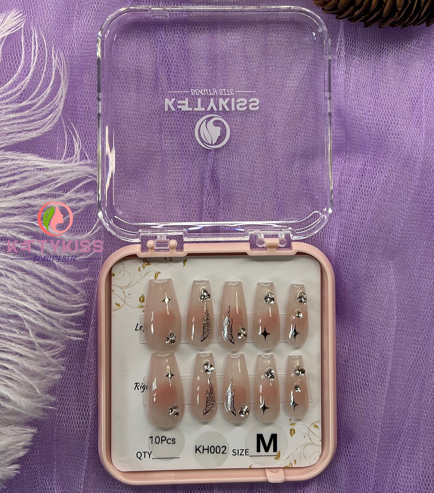 100% Handmade Kettykiss 10-Pcs KH001-030 Short Long Coffin Square