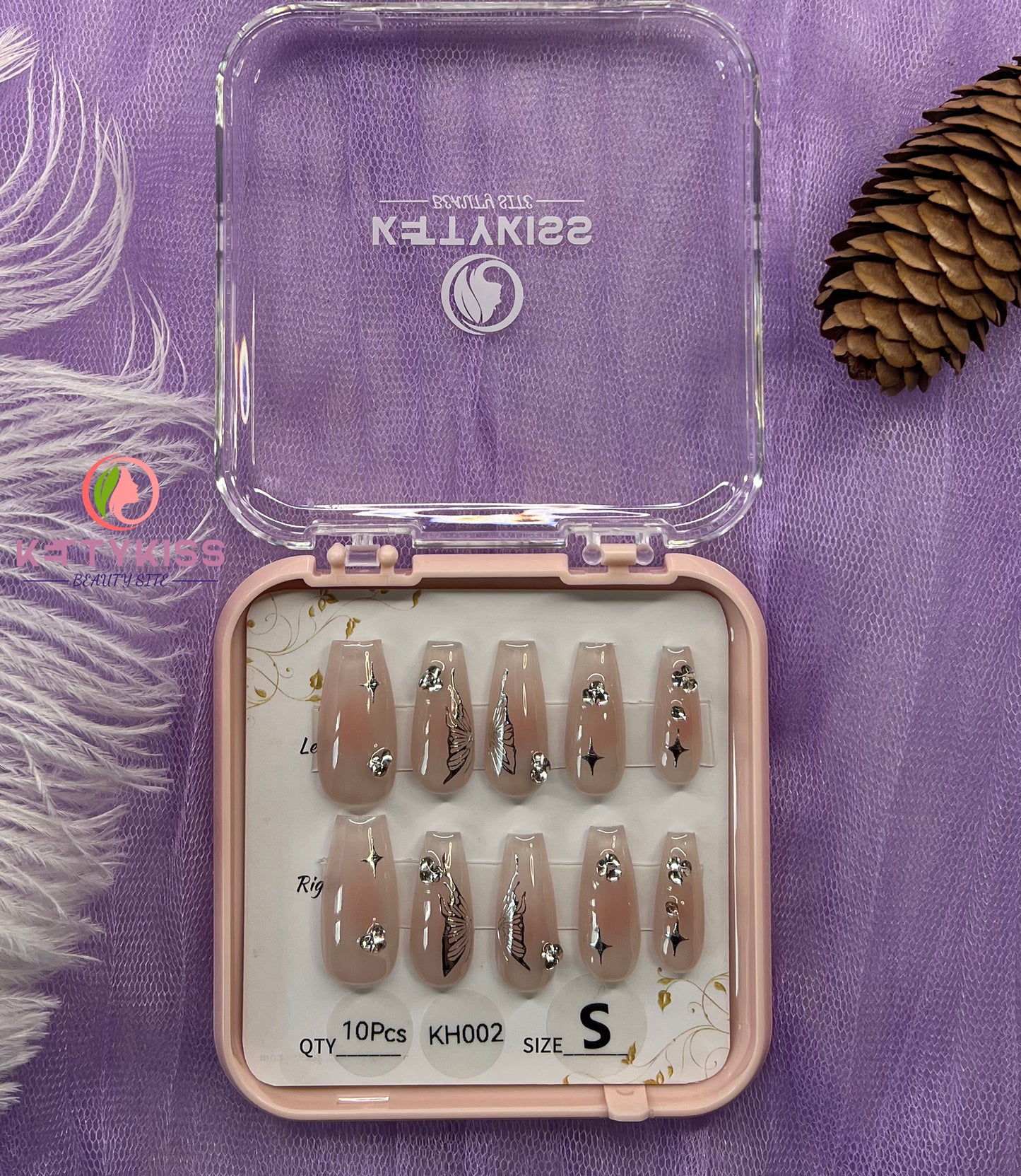 100% Handmade Kettykiss 10-Pcs KH001-030 Short Long Coffin Square