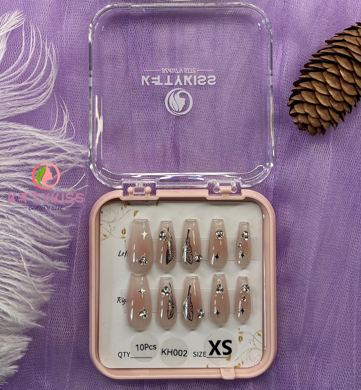 100% Handmade Kettykiss 10-Pcs KH001-030 Short Long Coffin Square