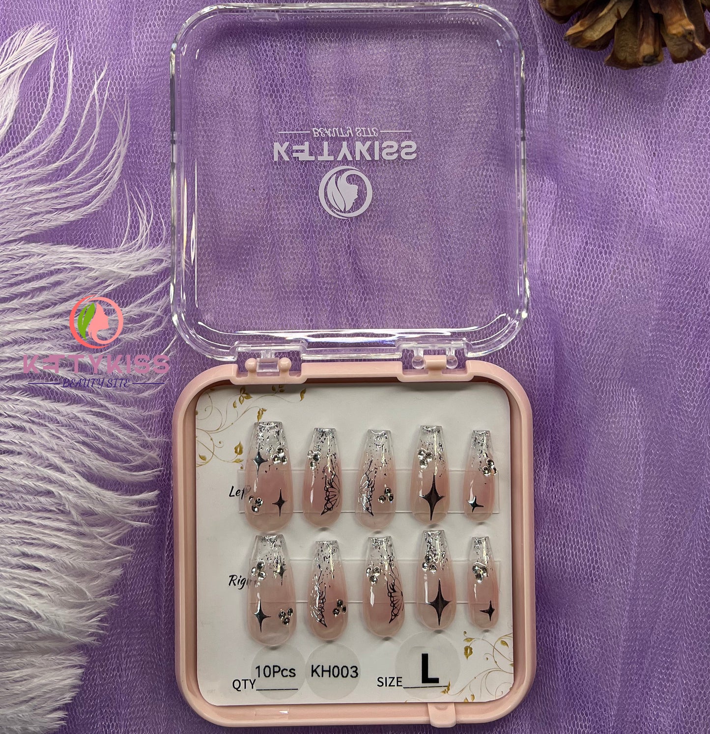100% Handmade Kettykiss 10-Pcs KH001-030 Short Long Coffin Square