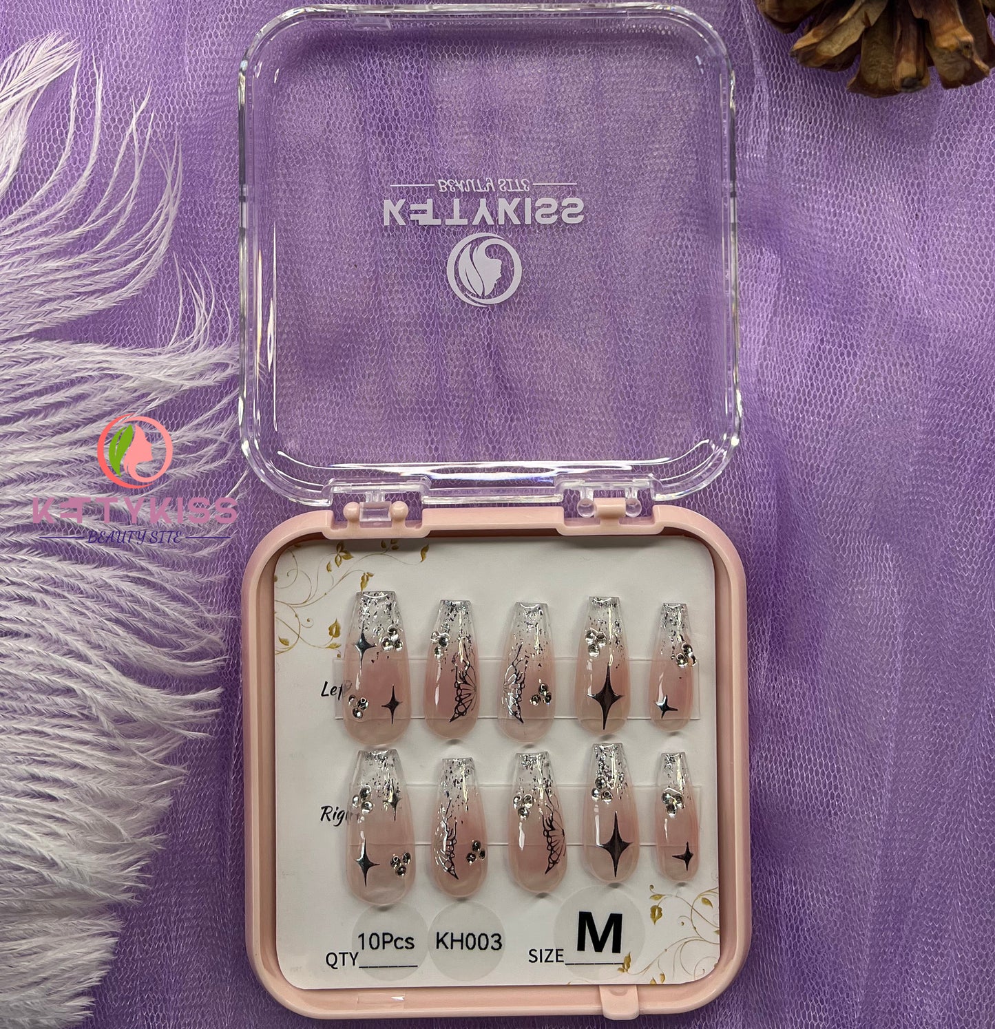 100% Handmade Kettykiss 10-Pcs KH001-030 Short Long Coffin Square