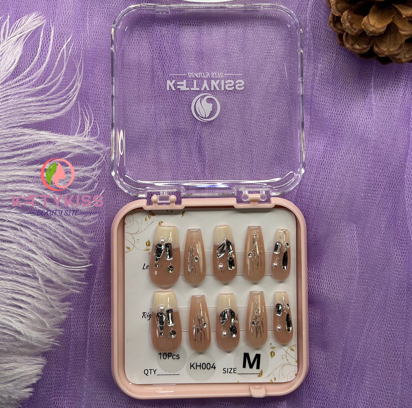 100% Handmade Kettykiss 10-Pcs KH001-030 Short Long Coffin Square