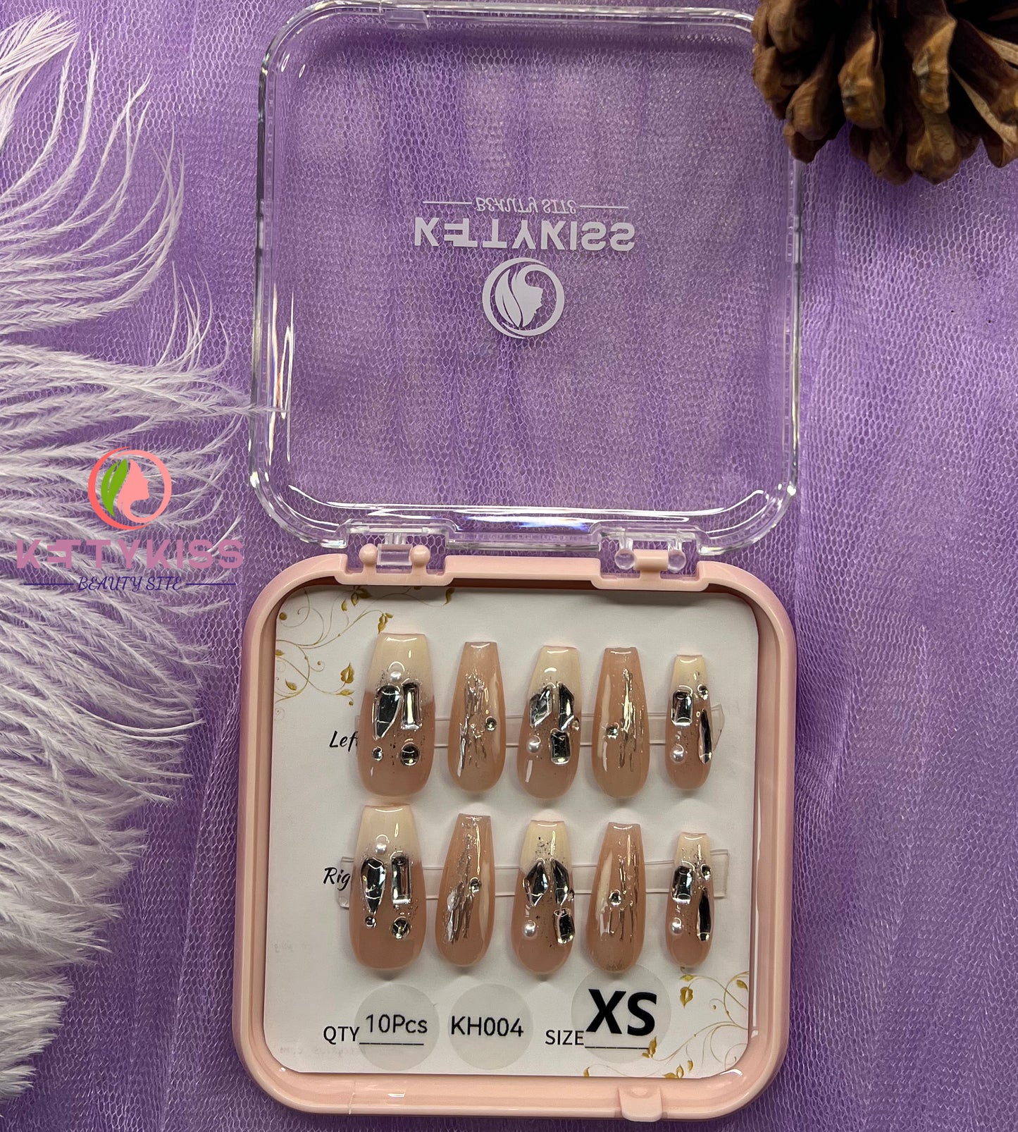 100% Handmade Kettykiss 10-Pcs KH001-030 Short Long Coffin Square