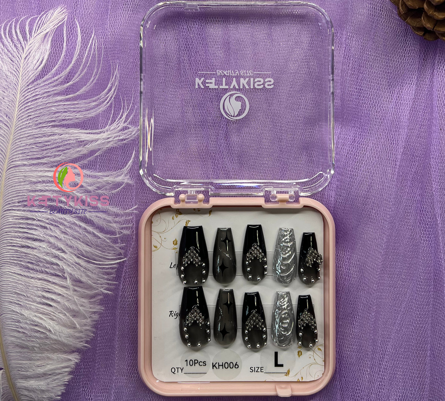 100% Handmade Kettykiss 10-Pcs KH001-030 Short Long Coffin Square