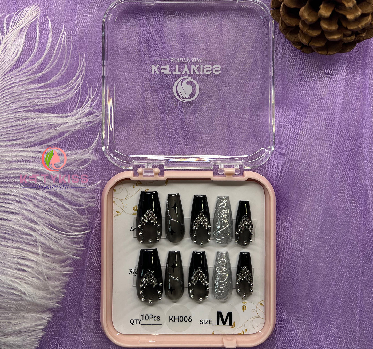 100% Handmade Kettykiss 10-Pcs KH001-030 Short Long Coffin Square