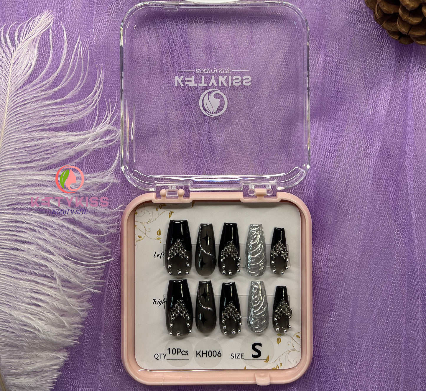 100% Handmade Kettykiss 10-Pcs KH001-030 Short Long Coffin Square