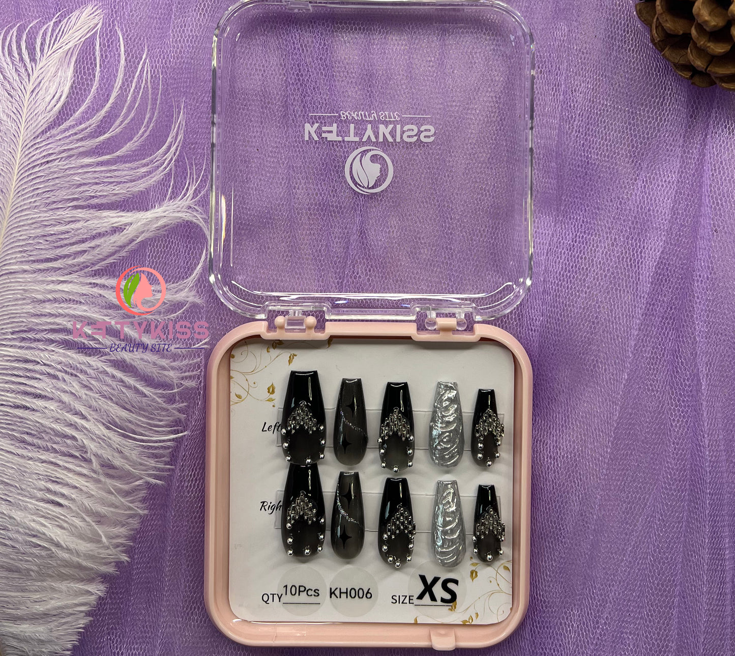 100% Handmade Kettykiss 10-Pcs KH001-030 Short Long Coffin Square
