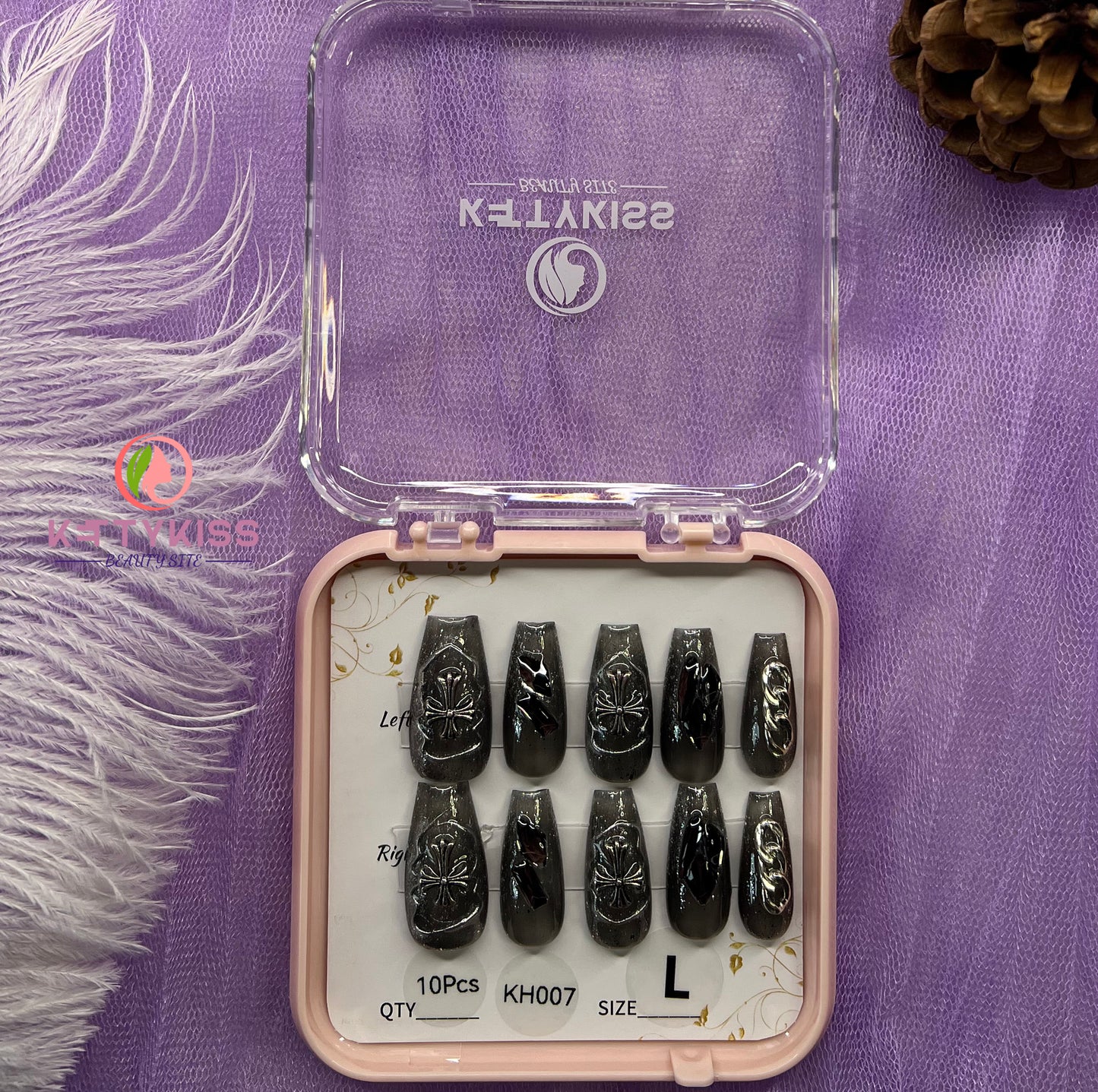 100% Handmade Kettykiss 10-Pcs KH001-030 Short Long Coffin Square
