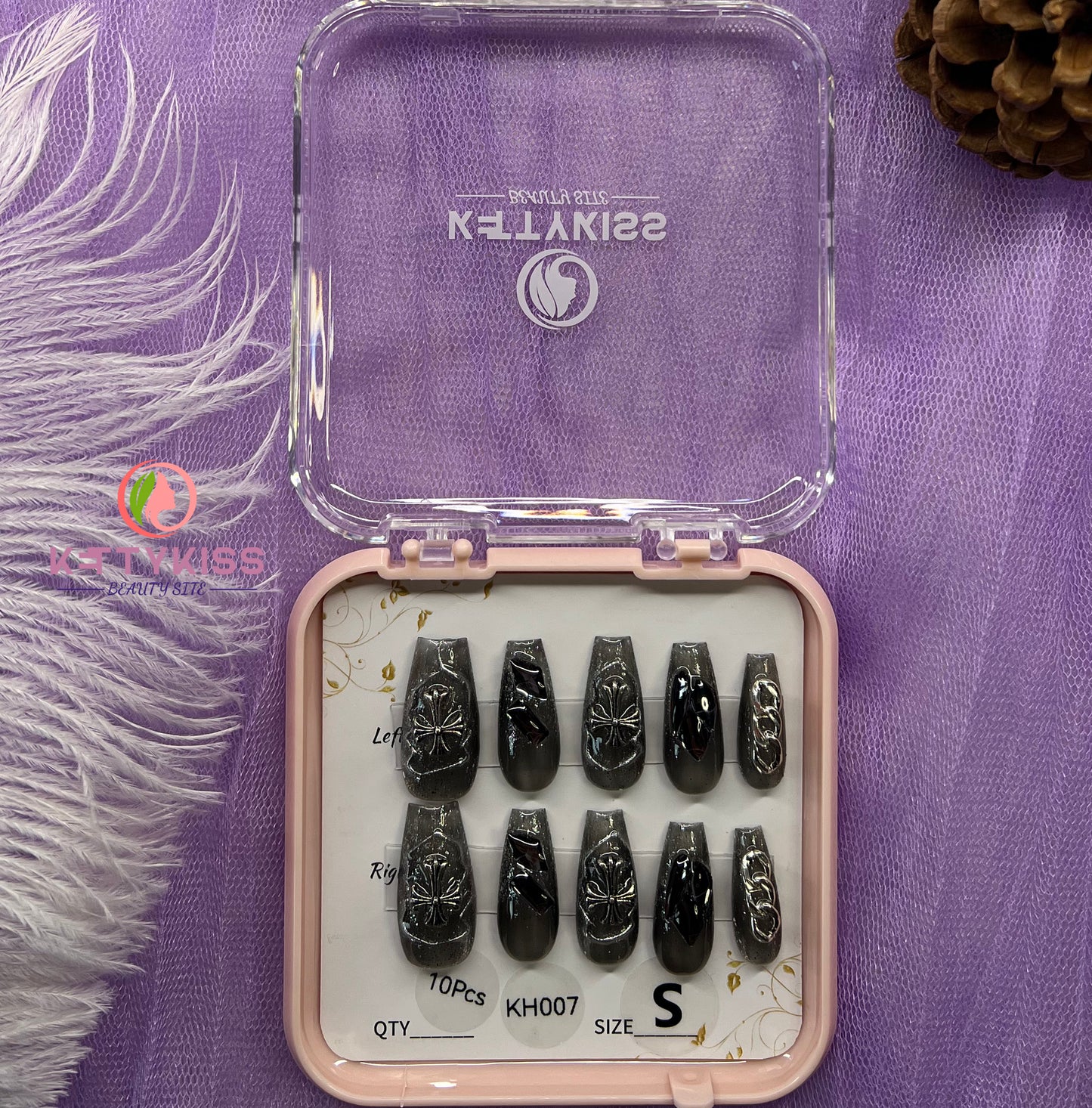 100% Handmade Kettykiss 10-Pcs KH001-030 Short Long Coffin Square
