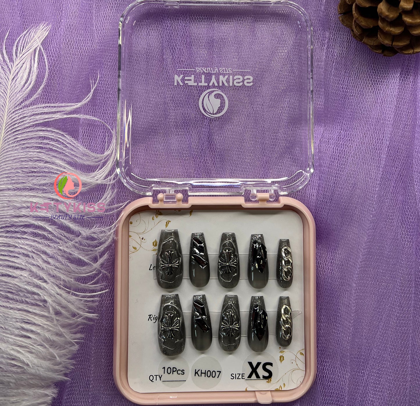 100% Handmade Kettykiss 10-Pcs KH001-030 Short Long Coffin Square