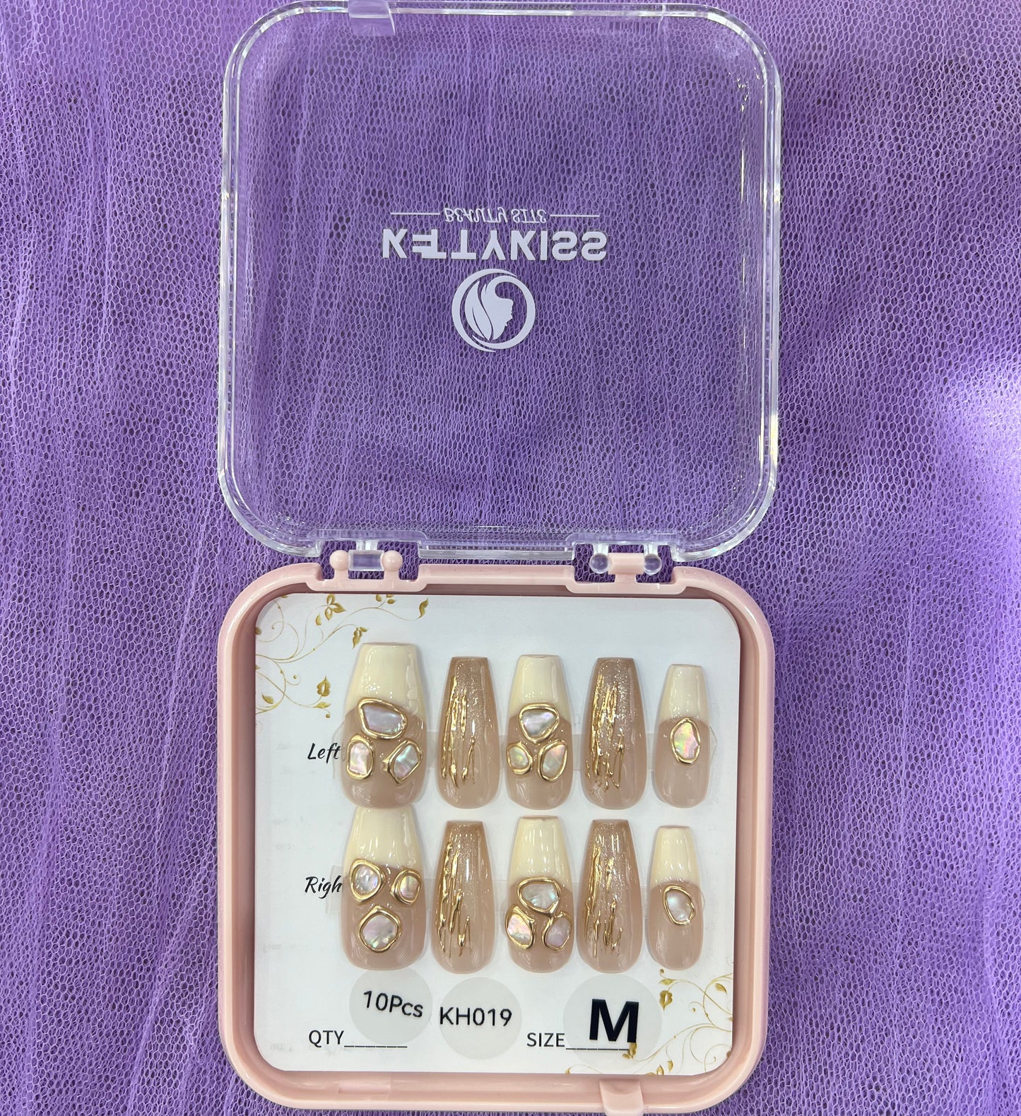 100% Handmade Kettykiss 10-Pcs KH001-030 Short Long Coffin Square