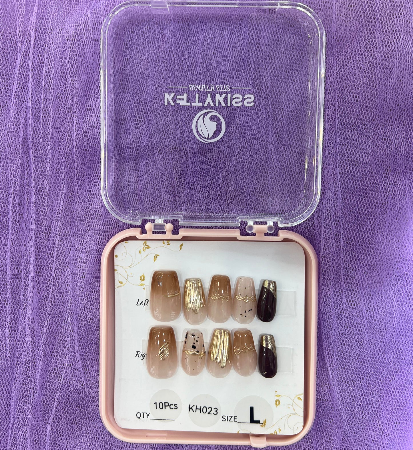 100% Handmade Kettykiss 10-Pcs KH001-030 Short Long Coffin Square