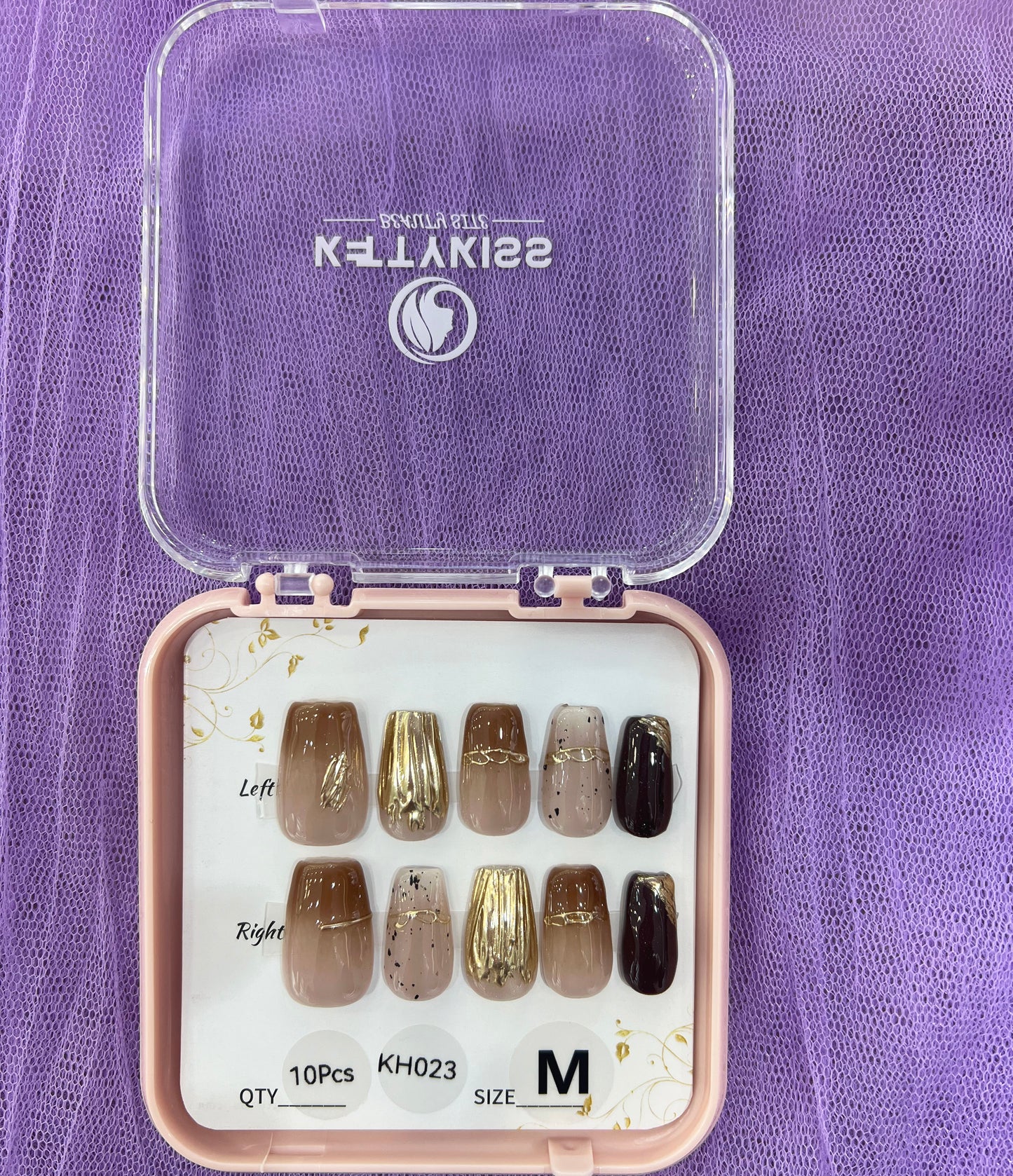 100% Handmade Kettykiss 10-Pcs KH001-030 Short Long Coffin Square