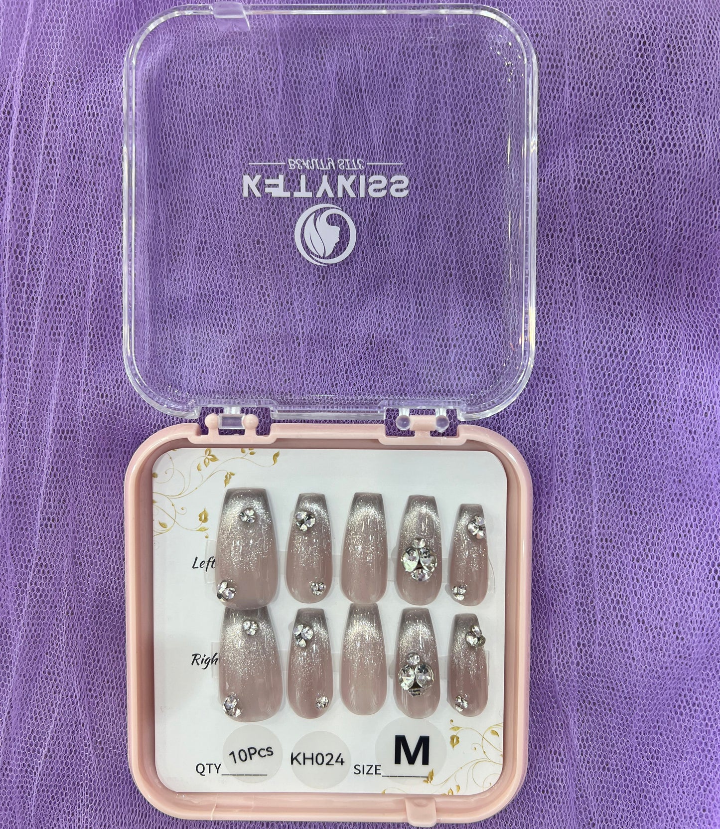100% Handmade Kettykiss 10-Pcs KH001-030 Short Long Coffin Square
