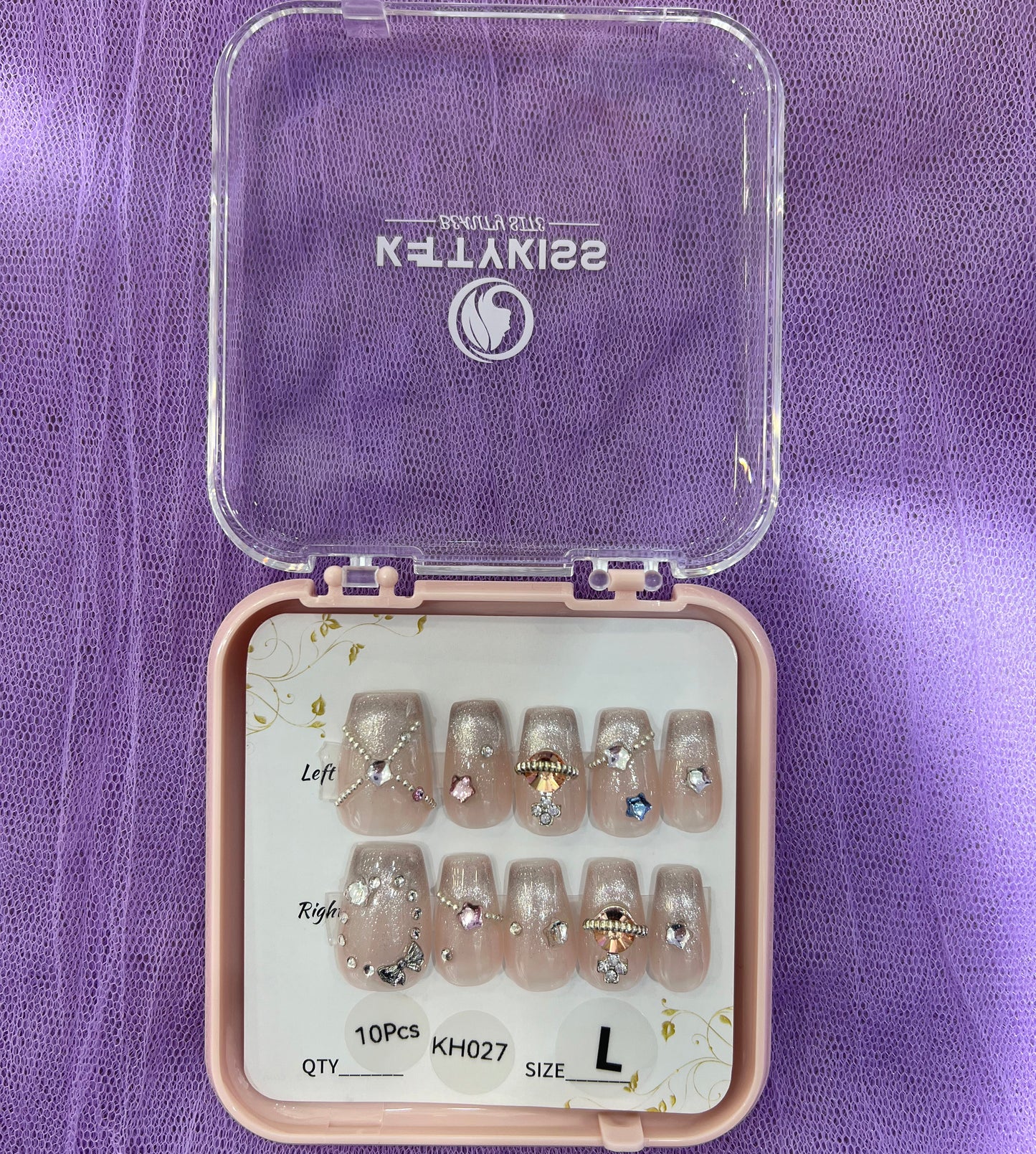 100% Handmade Kettykiss 10-Pcs KH001-030 Short Long Coffin Square