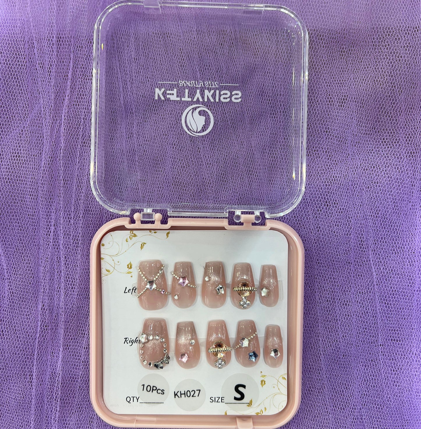 100% Handmade Kettykiss 10-Pcs KH001-030 Short Long Coffin Square