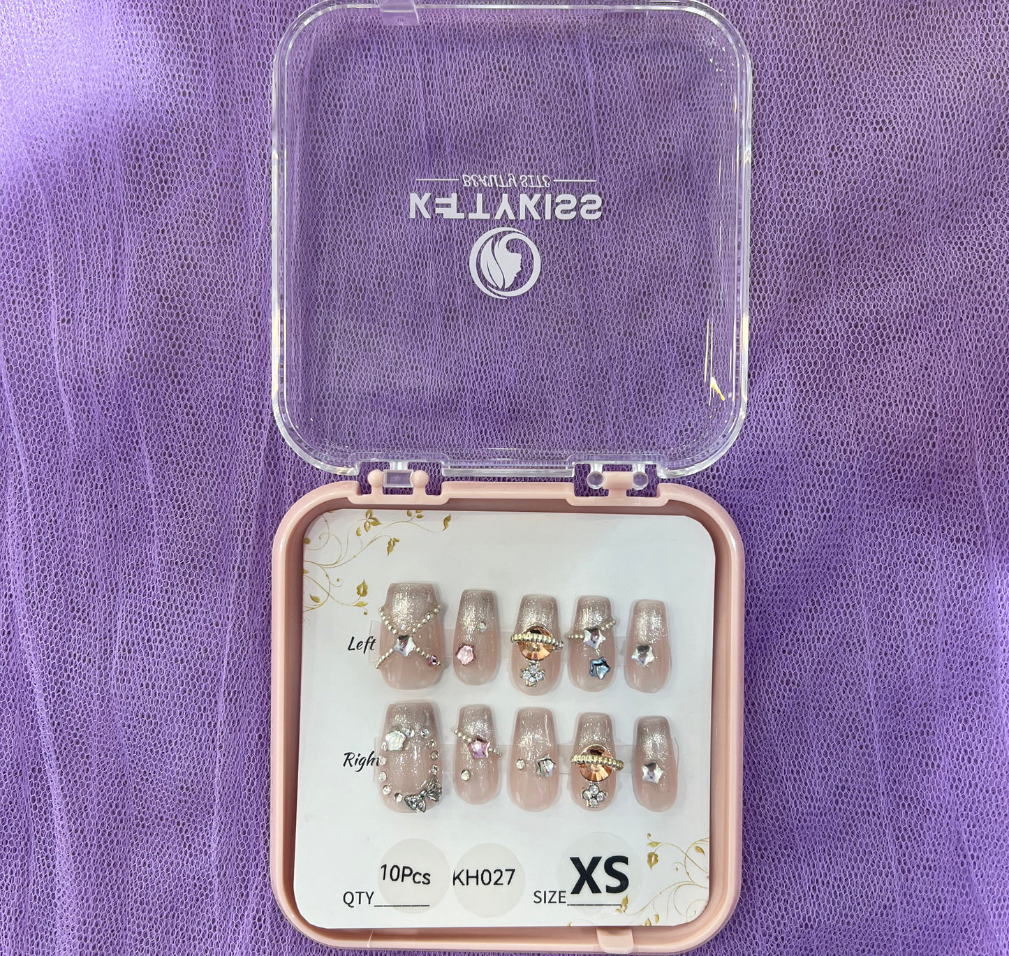 100% Handmade Kettykiss 10-Pcs KH001-030 Short Long Coffin Square