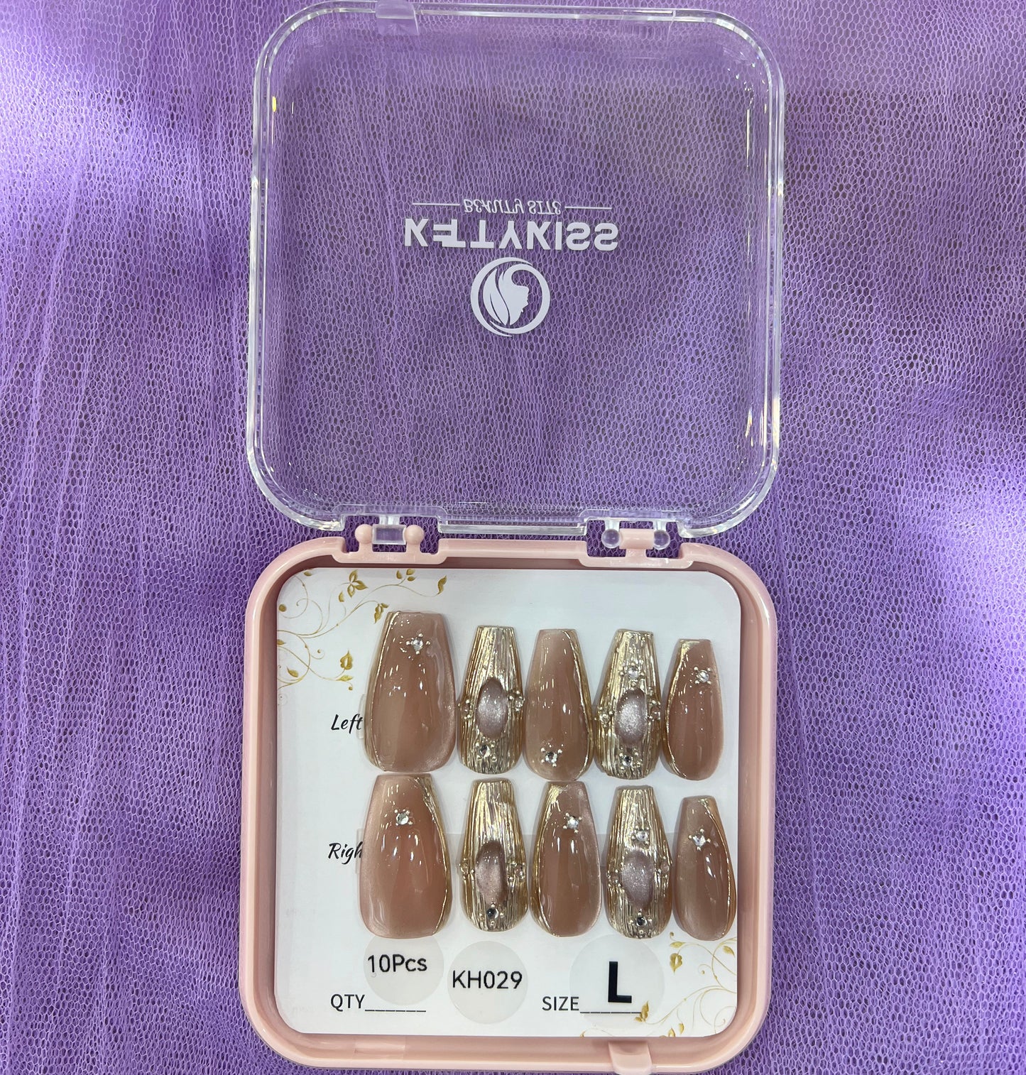 100% Handmade Kettykiss 10-Pcs KH001-030 Short Long Coffin Square
