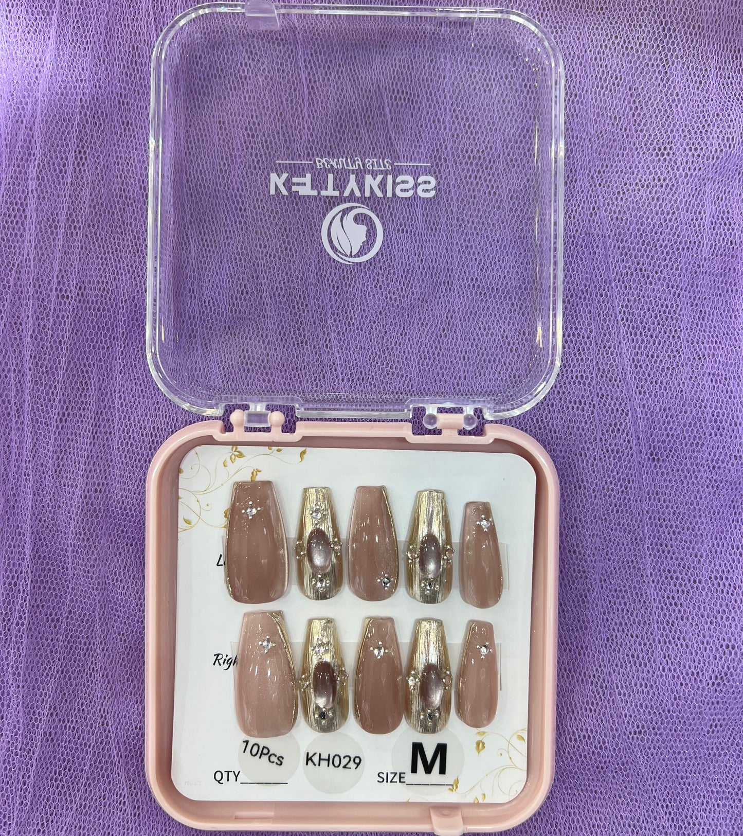 100% Handmade Kettykiss 10-Pcs KH001-030 Short Long Coffin Square