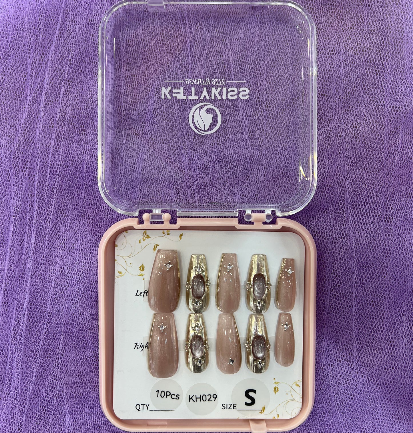 100% Handmade Kettykiss 10-Pcs KH001-030 Short Long Coffin Square