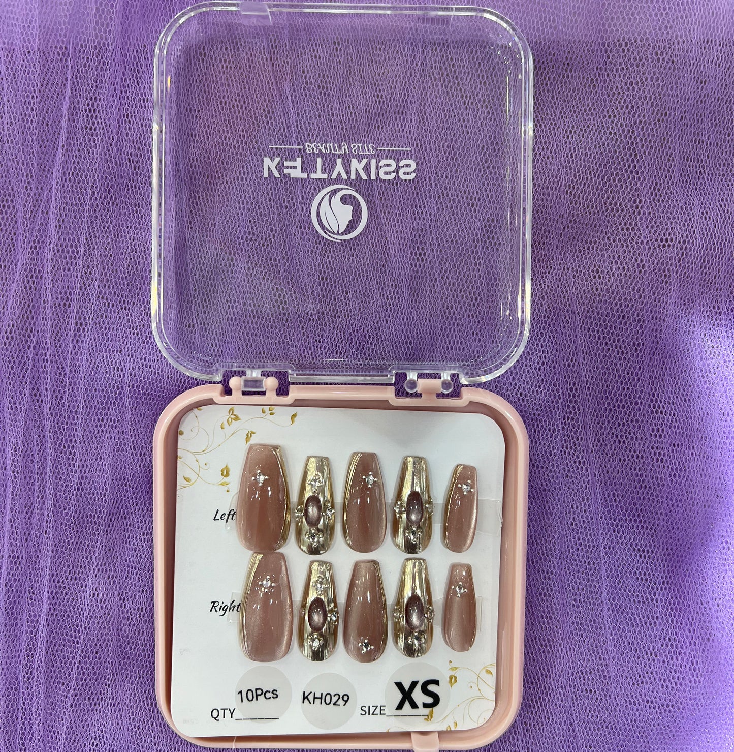 100% Handmade Kettykiss 10-Pcs KH001-030 Short Long Coffin Square