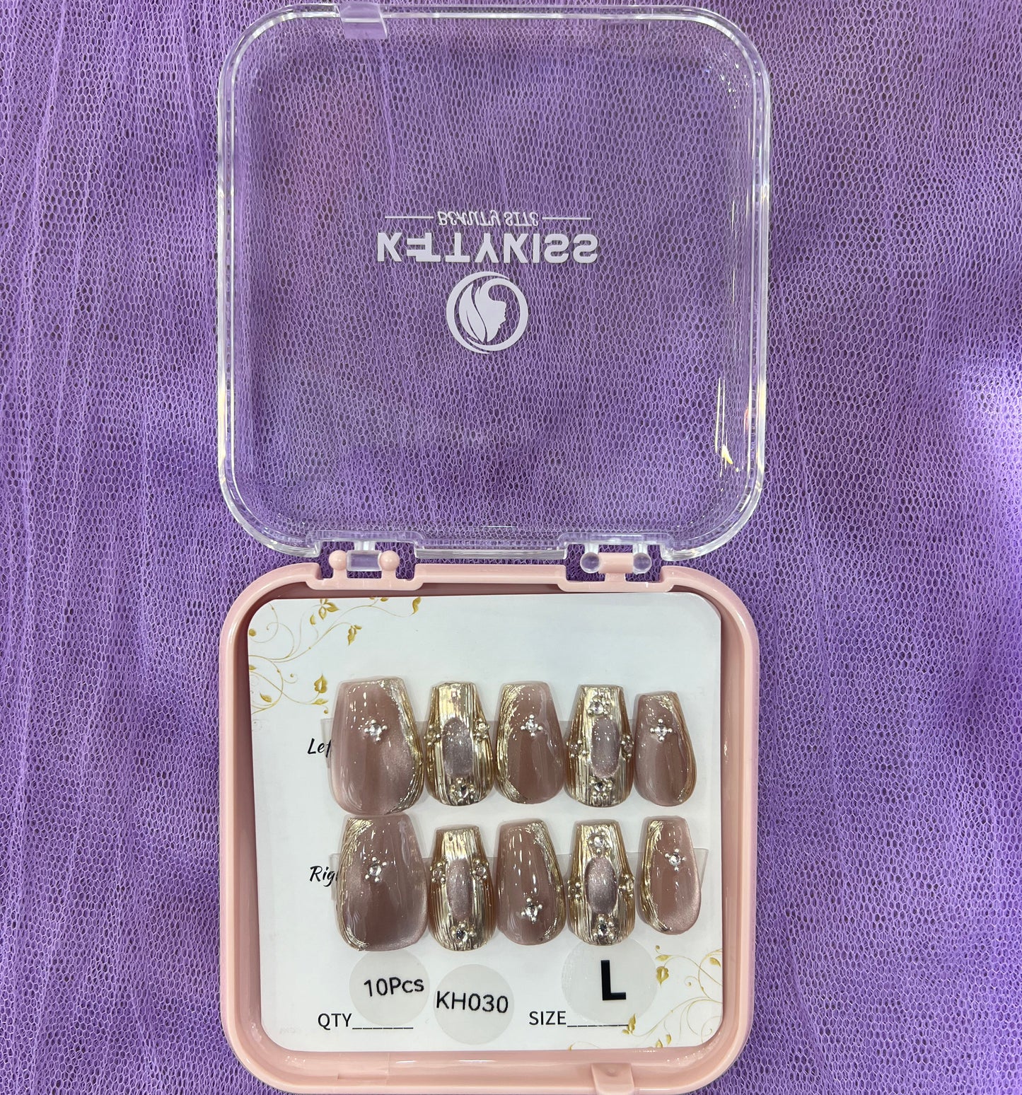 100% Handmade Kettykiss 10-Pcs KH001-030 Short Long Coffin Square