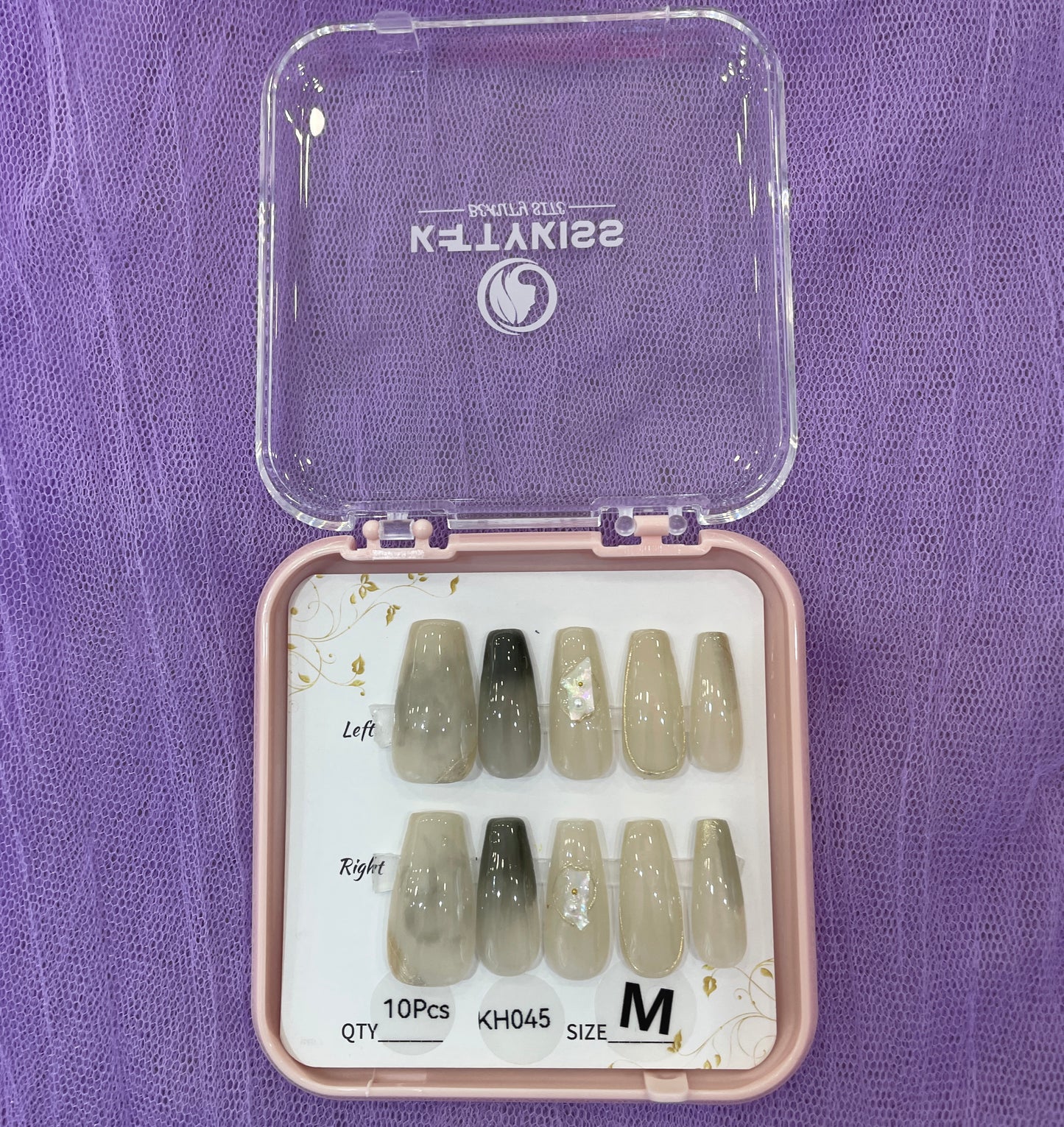 100% Handmade Kettykiss 10-Pcs KH001-030 Short Long Coffin Square