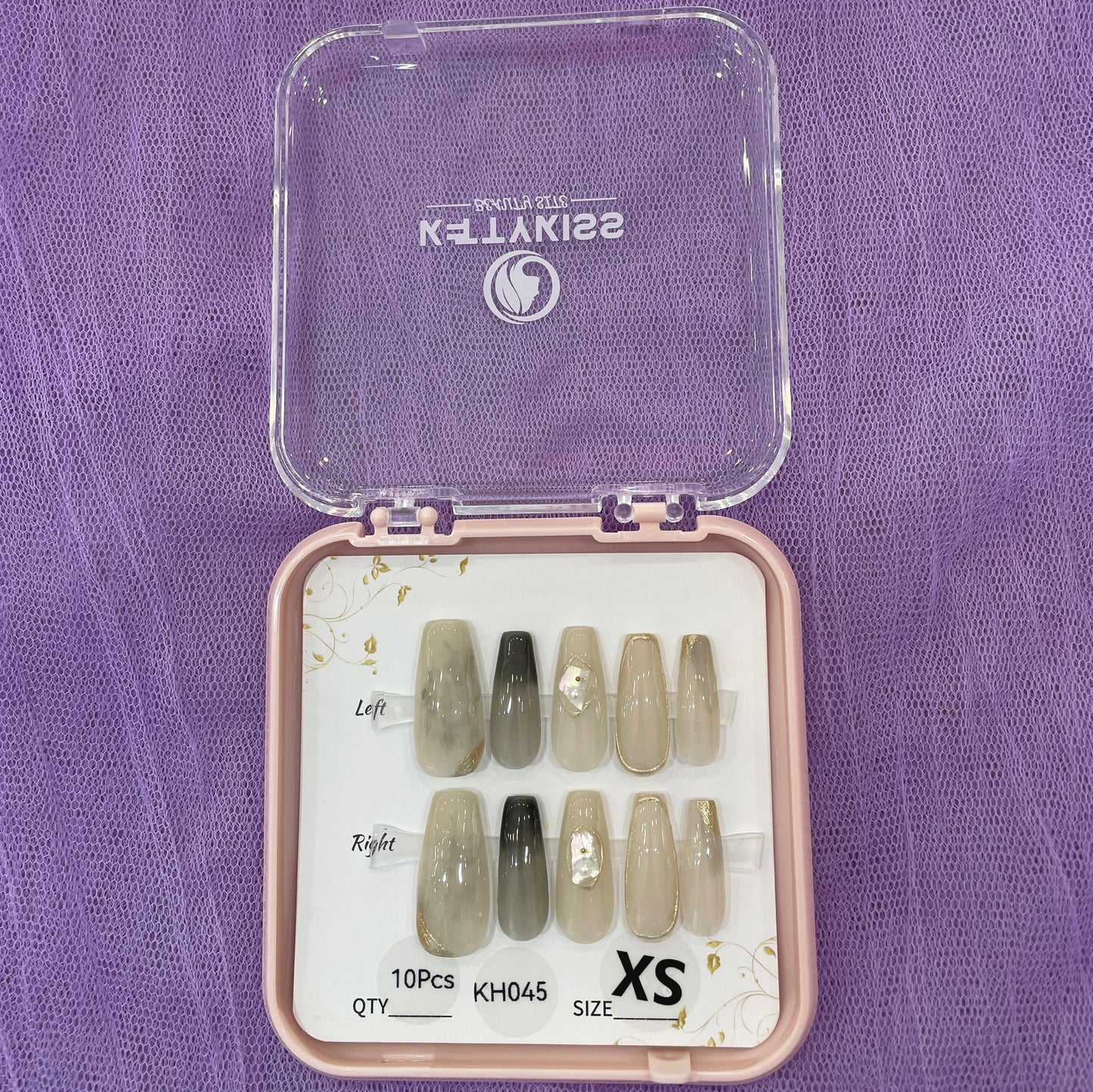 100% Handmade Kettykiss 10-Pcs KH001-030 Short Long Coffin Square