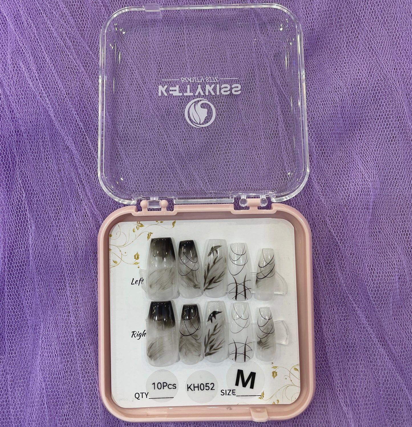 100% Handmade Kettykiss 10-Pcs KH001-030 Short Long Coffin Square