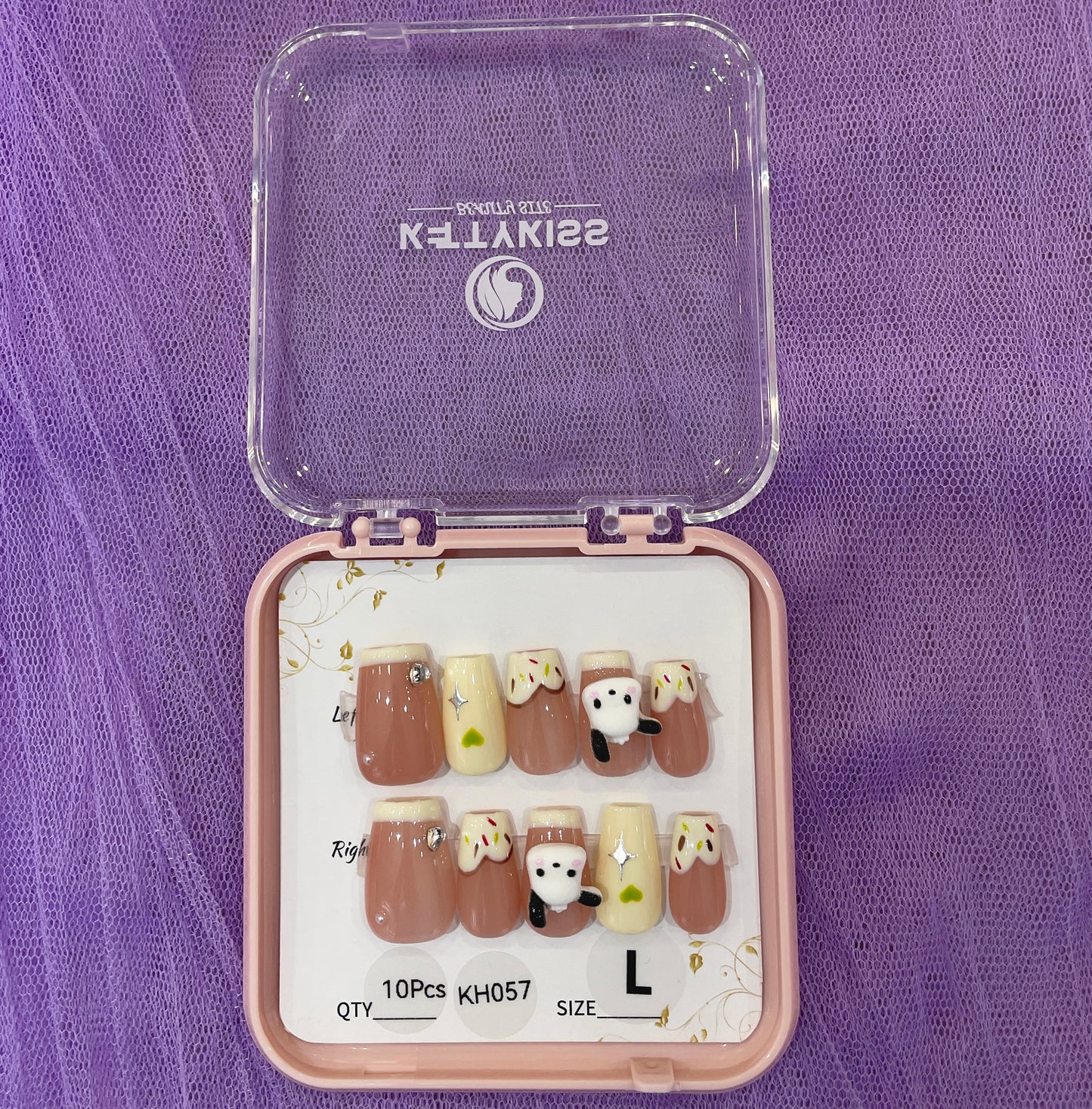 100% Handmade Kettykiss 10-Pcs KH001-030 Short Long Coffin Square