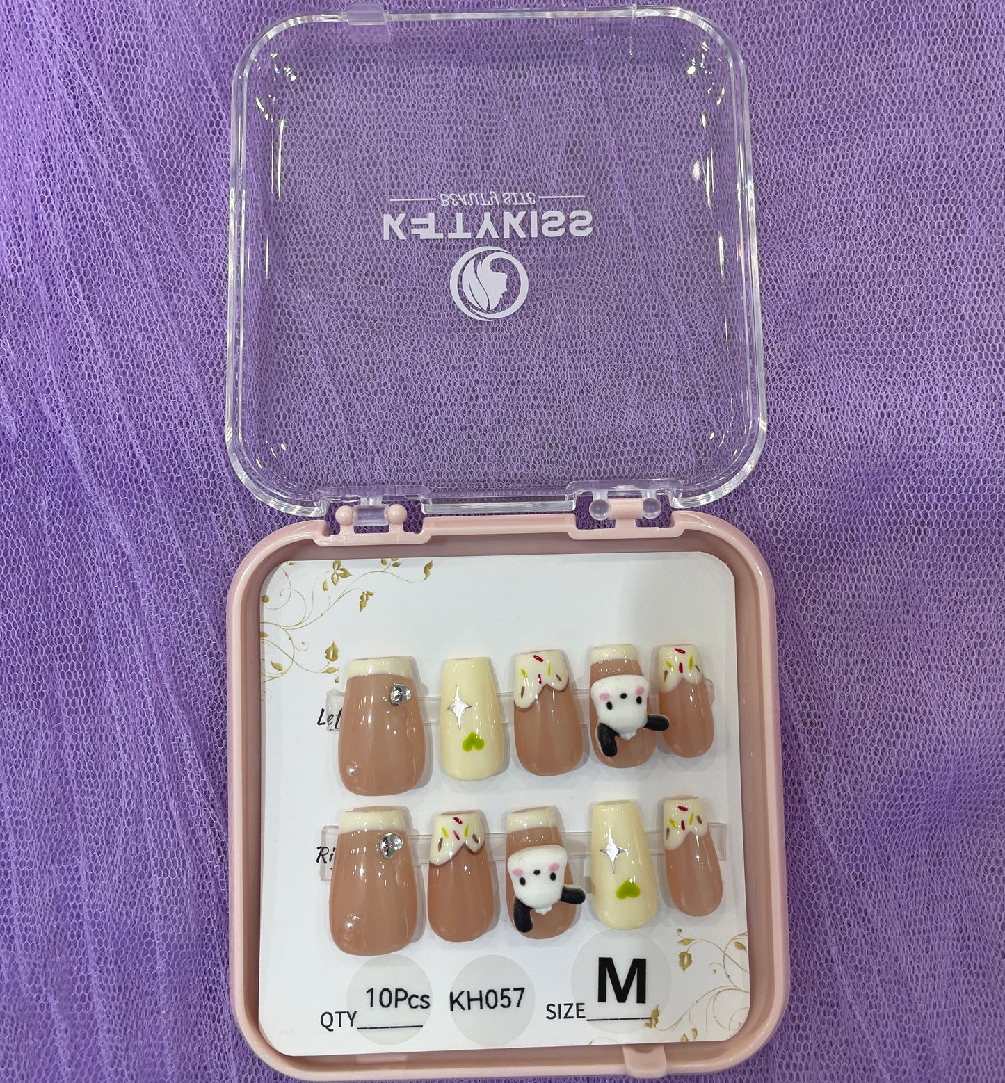 100% Handmade Kettykiss 10-Pcs KH001-030 Short Long Coffin Square