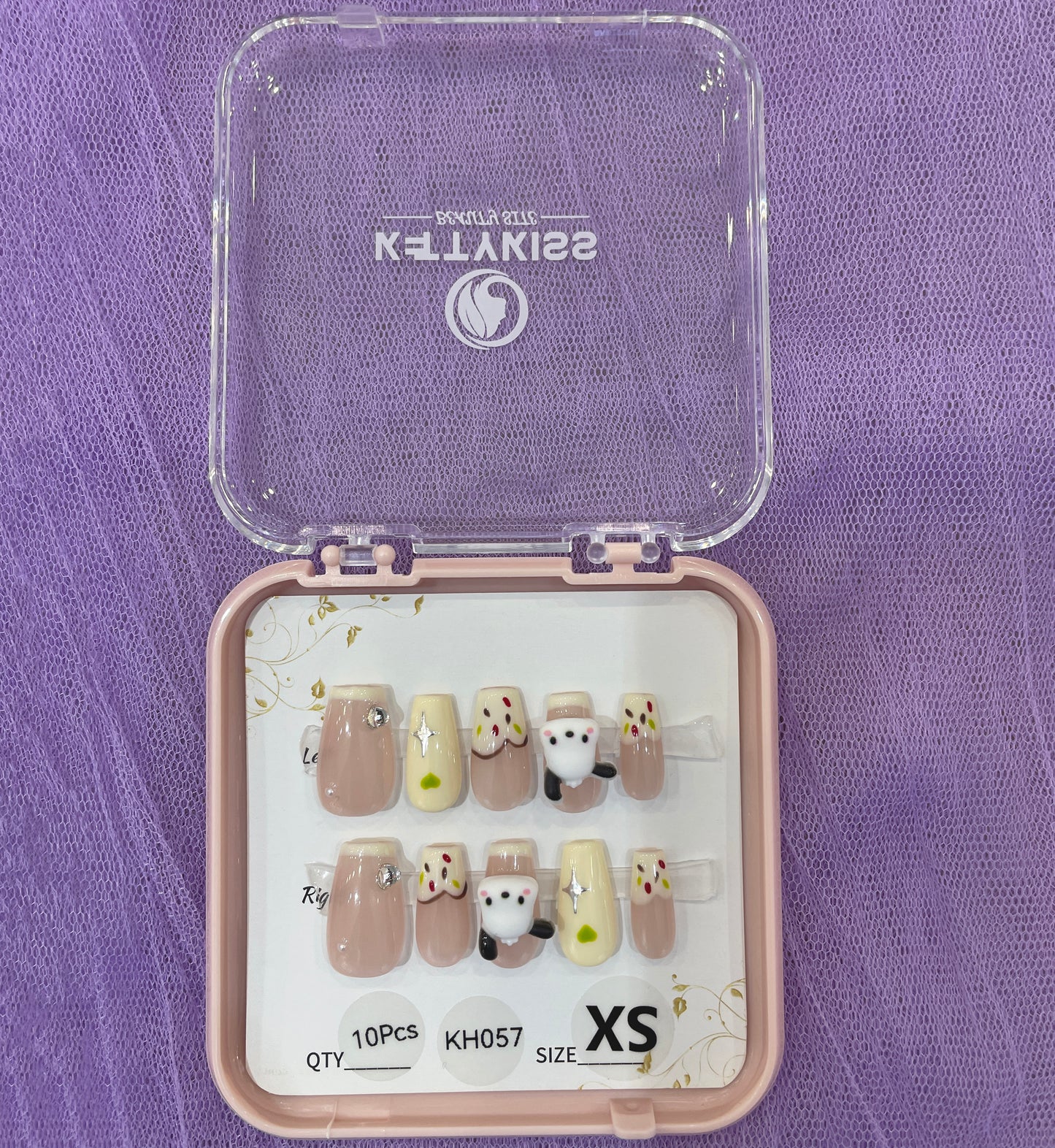 100% Handmade Kettykiss 10-Pcs KH001-030 Short Long Coffin Square