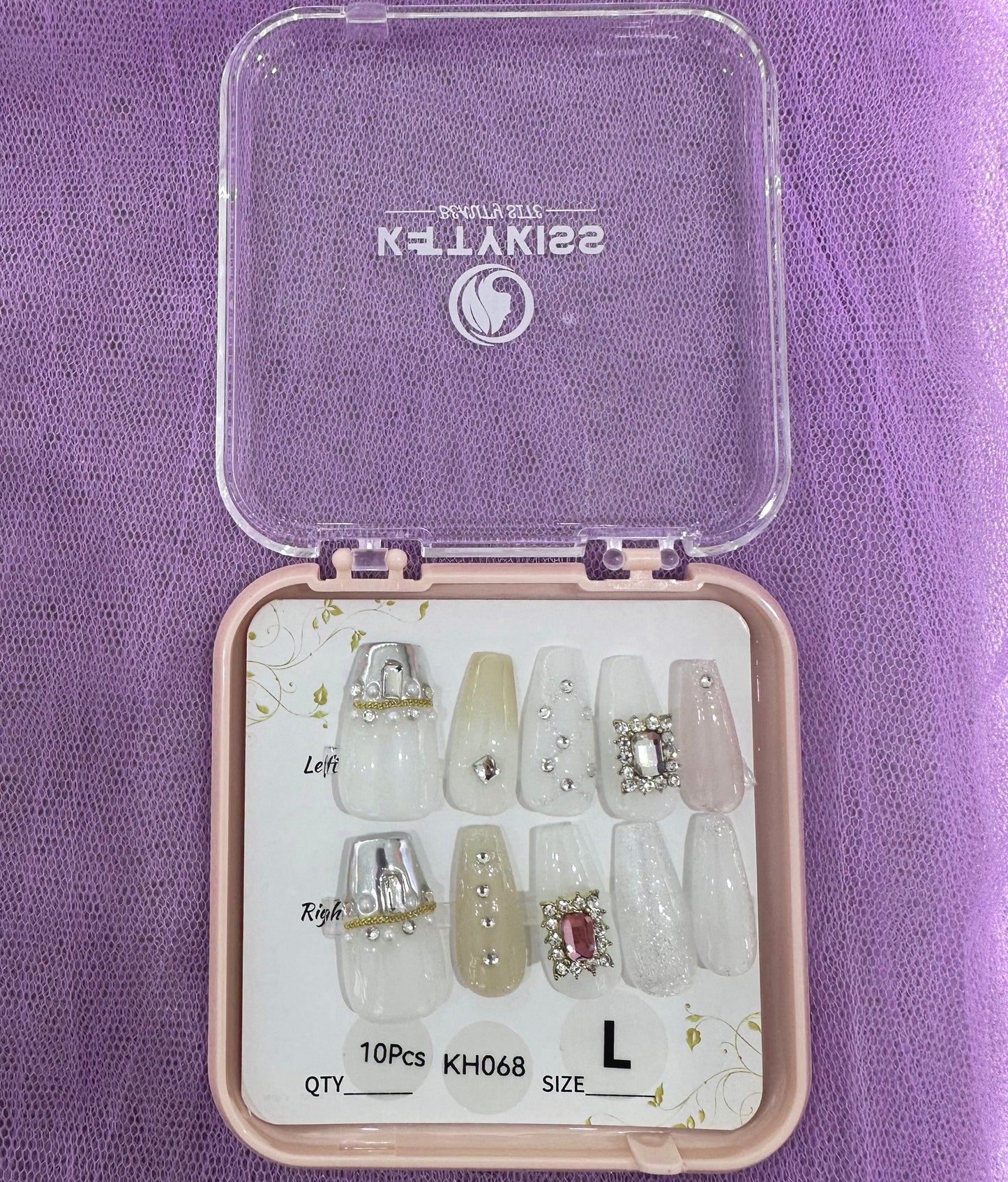 100% Handmade Kettykiss 10-Pcs KH061-083 Long Coffin Square