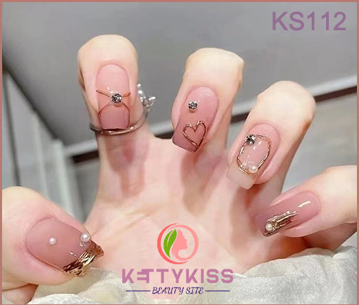 Kettykiss Press On Nails 24 Pcs KS552 Long Coffin Line Pearl Bow –  Kettykiss Nails