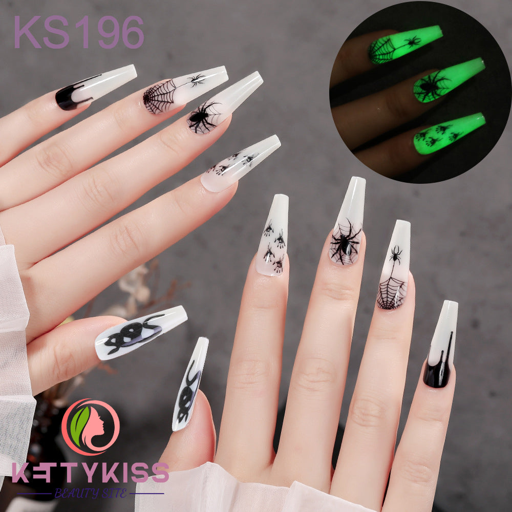 BUY 3 GET 1 FREE Kettykiss 24 Pcs KS010-289 Long Spooky & Stylish Halloween Nails