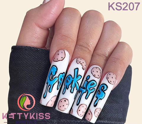 BUY 3 GET 1 FREE Kettykiss 24 Pcs KS010-289 Long Spooky & Stylish Halloween Nails