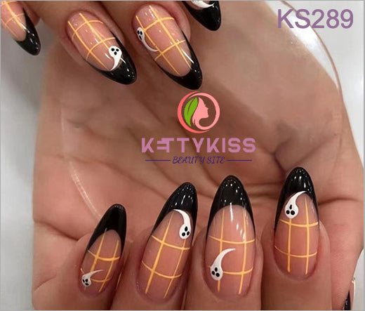 BUY 3 GET 1 FREE Kettykiss 24 Pcs KS010-289 Long Spooky & Stylish Halloween Nails