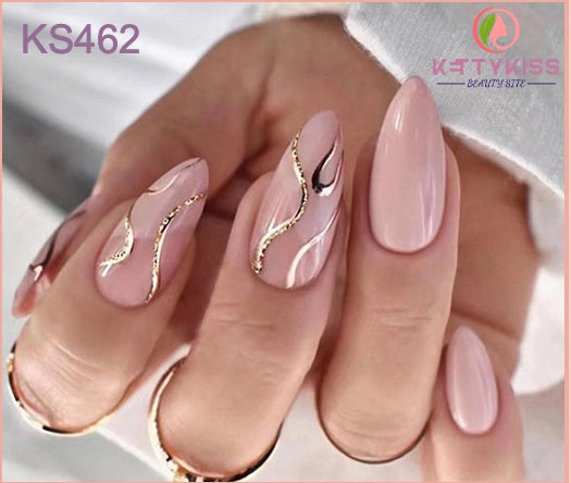 BUY 3 GET 1 FREE Kettykiss 24 Pcs KS267-462 Long Almond Oval Stiletto