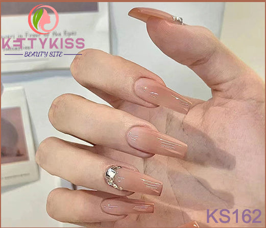 Kettykiss Press On Nails 24 Pcs KS601 Long Coffin Line Pearl Bow –  Kettykiss Nails
