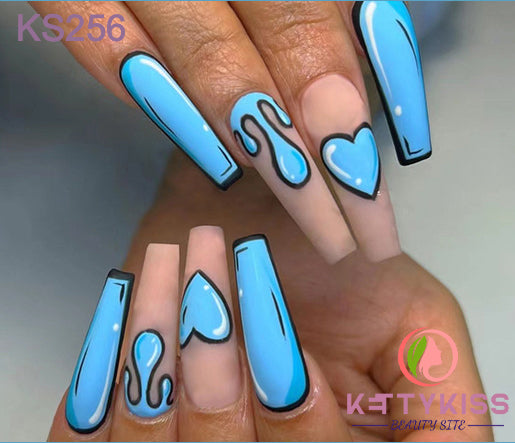 long extra acrylics  Blue diamond nails, Long acrylic nails