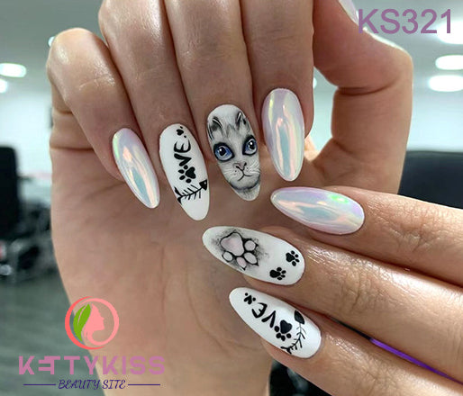 BUY 3 GET 1 FREE Kettykiss 24 Pcs KS301-428 Long Spooky & Stylish Halloween Nails