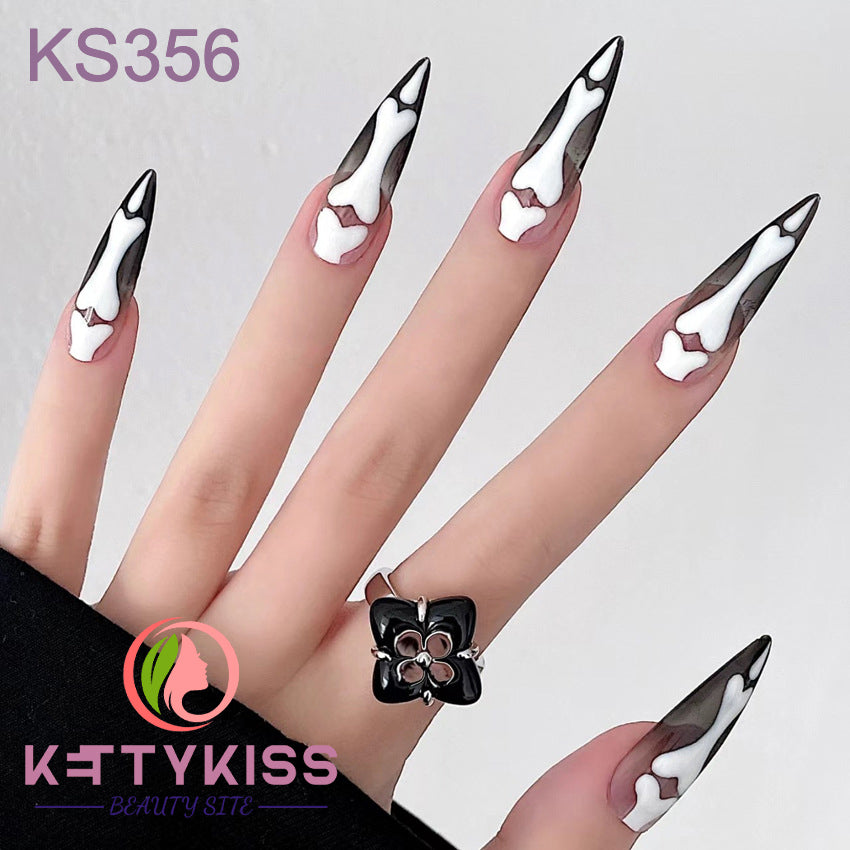 BUY 3 GET 1 FREE Kettykiss 24 Pcs KS301-428 Long Spooky & Stylish Halloween Nails