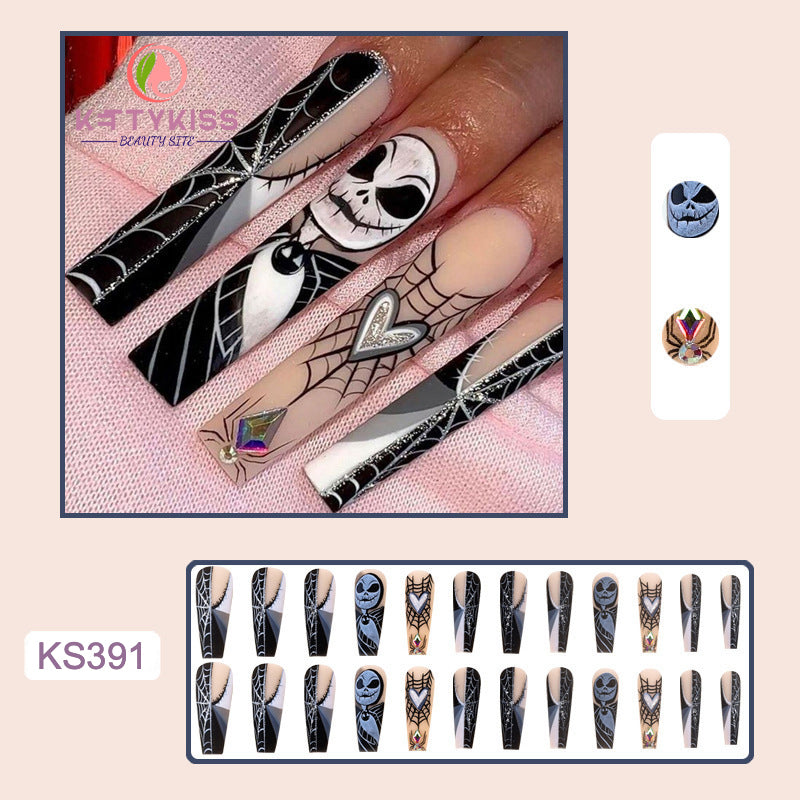 BUY 3 GET 1 FREE Kettykiss 24 Pcs KS301-428 Long Spooky & Stylish Halloween Nails