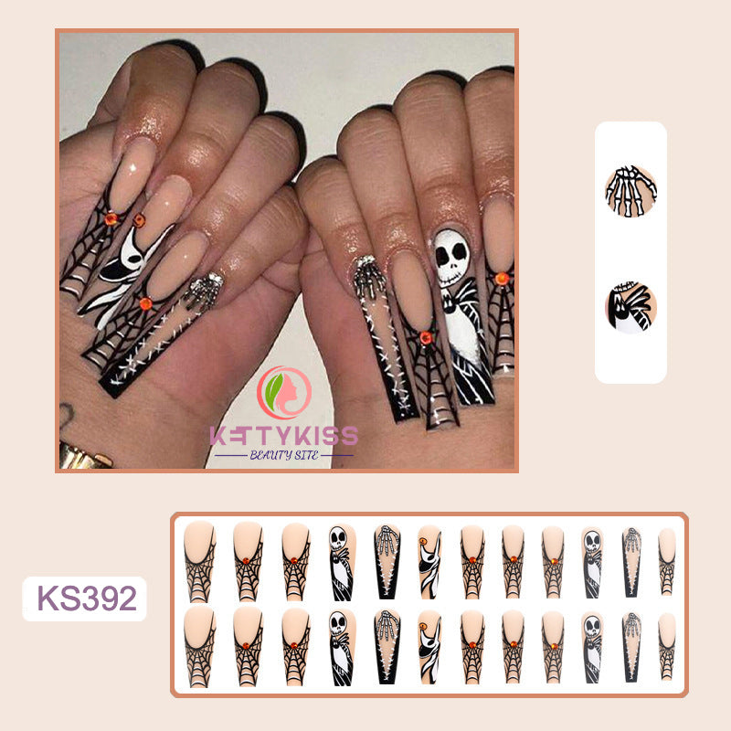 BUY 3 GET 1 FREE Kettykiss 24 Pcs KS301-428 Long Spooky & Stylish Halloween Nails