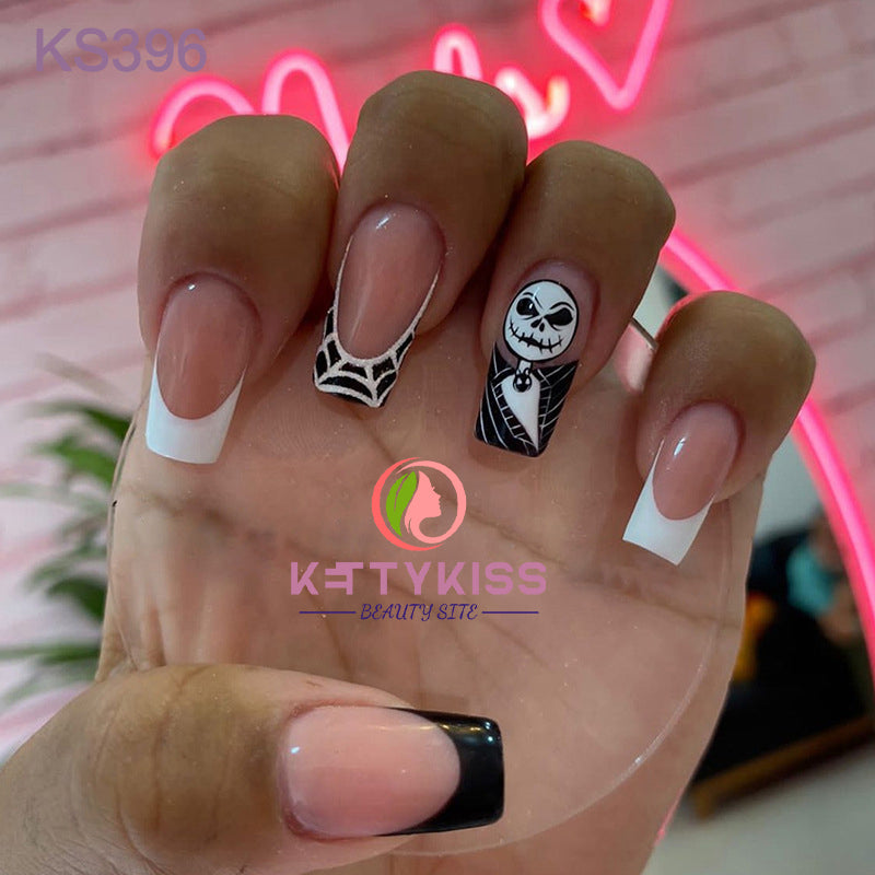 BUY 3 GET 1 FREE Kettykiss 24 Pcs KS301-428 Long Spooky & Stylish Halloween Nails